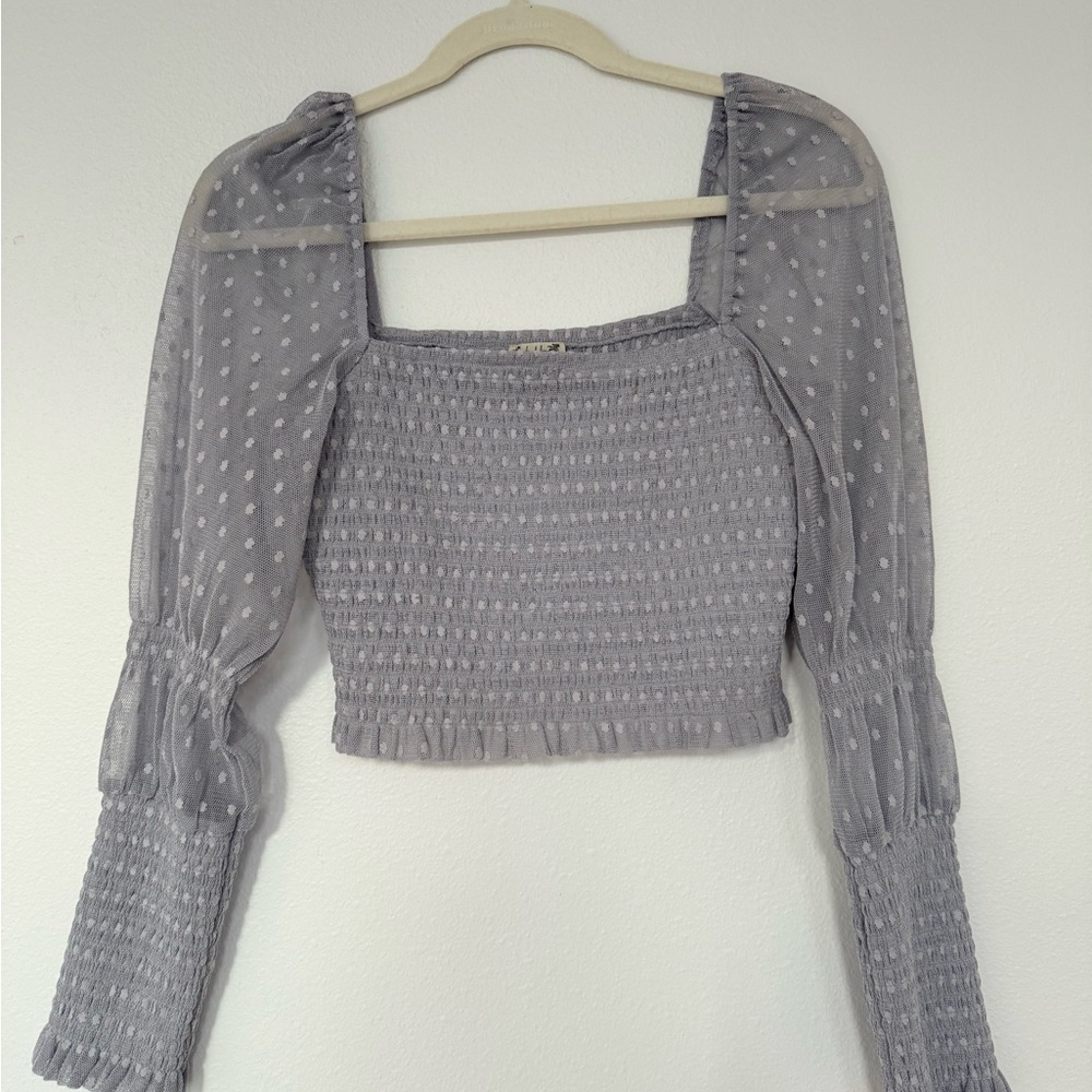 Free People lilac, sheer sleeves  Crop top